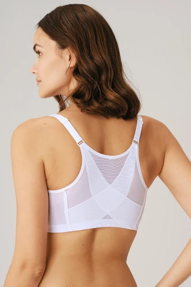 MAN3651 Kadın Toparlayıcı Minimizer Balensiz Desteksiz Dolgusuz Önden Açılan Sırt Destekli Medikal Sütyen (3651) Anıl - Resim 2