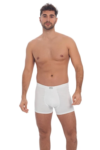 MAN0027 Erkek Pamuklu Geniş Bel Lastikli Klasik Bokser (0027)