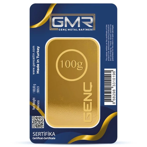 RimaGold 100 gr 24 Ayar 999.9 Milyem GMR Gram Altın - 2