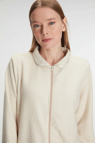 MAN11210 Anıl 11210 Kadın Fermuarlı Uzun Kol Sweatshirt Pantolon Takım Viskon ve Pamuklu Pijama Takımı - 6