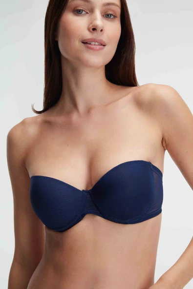 MAN4715 Kadın Balenli Destekli Dolgulu Askıları Çıkabilen Çıkabilen Yaka Aksesuarlı Sütyen ve String Takım (4715) - Resim 4