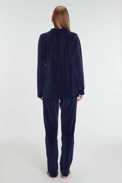 MAN11336 Anıl 11336 Kadın Pamuklu Fermuarlı Sweatshirt Pantolon Pijama Takımı - 3
