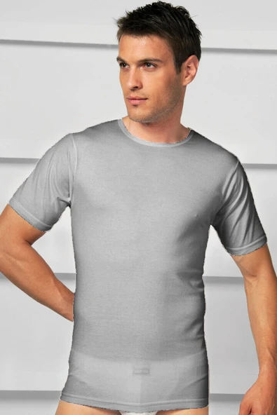 MGB2510 Erkek Pamuklu Kısa Kol Geniş Yaka Klasik Fanila T-Shirt (2510)