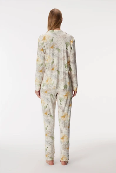 MAN11426 11426 Kadın Uzun Kol Gömlek ve Pantolon Takım - 2