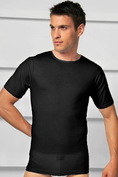 MGB2510 Erkek Pamuklu Kısa Kol Geniş Yaka Klasik Fanila T-Shirt (2510)