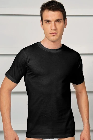 MGB2505 Erkek Pamuklu Kısa Kol Dar Yaka Klasik Fanila T-Shirt (2505)