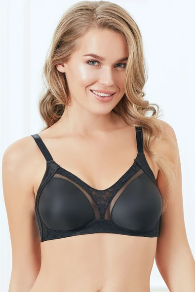 MAN3705 Kadın Balensiz Desteksiz Dolgusuz Toparlayıcı Dantelli Küçültücü Sütyen (3705) ürün görseli