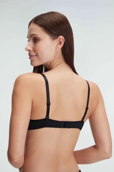 MAN3161 Kadın Balenli Destekli Dolgulu Askıları Çıkabilen İnce Mideli Günlük Klasik T-Shirt Sütyeni (3161) - Resim 3