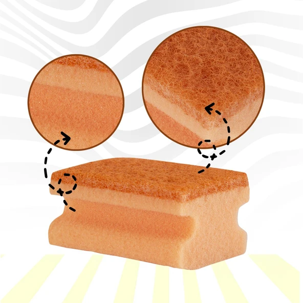 Everklean Oluklu Turuncu Tırnak Korumalı Bulaşık Süngeri 20'li - 2