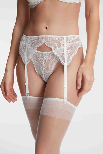 MAN4843 Kadın Sütyen, Jartiyer, String ve Çorap Takım (4843) - 4