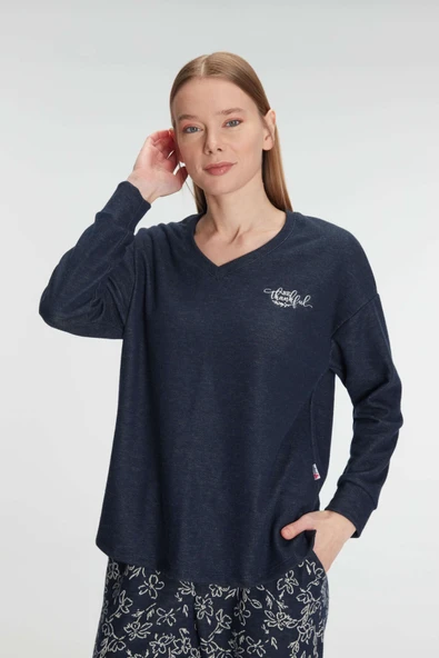 MAN11325 Anıl 11325 Kadın Uzun Kol Sweatshirt Pantolon Pijama Takımı - 3