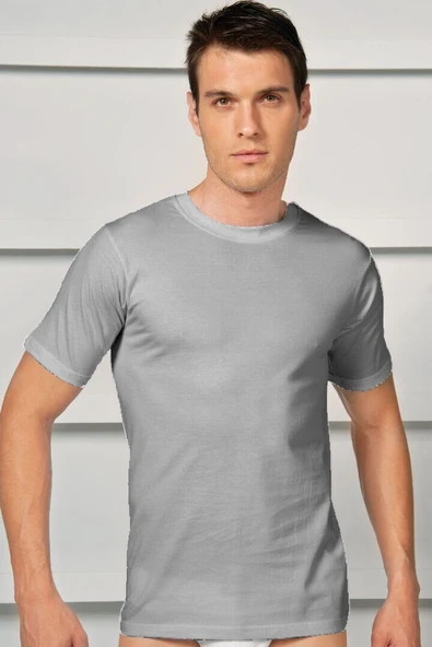 MGB2505 Erkek Pamuklu Kısa Kol Dar Yaka Klasik Fanila T-Shirt (2505)