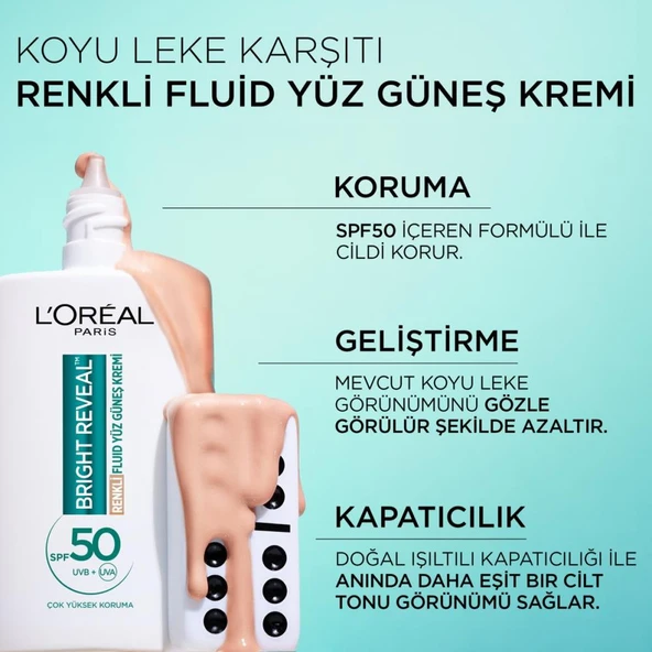 Bright Reveal Spf 50+ Renkli Fluid Günlük Yüz Güneş Kremi 50 ml - Light - 5