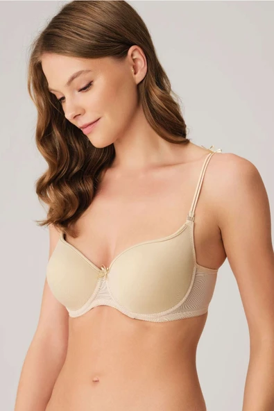 MAN3106 Kadın Balenli Desteksiz Dolgusuz Askıları Çıkabilen Yumuşak Süngerli Günlük Klasik T-Shirt Sütyeni (3106) ürün görseli