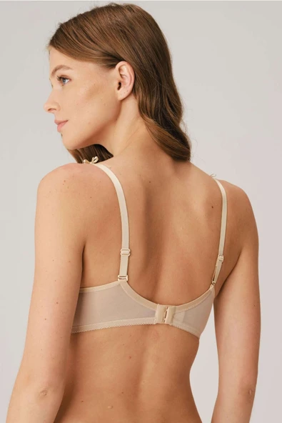 MAN3106 Kadın Balenli Desteksiz Dolgusuz Askıları Çıkabilen Yumuşak Süngerli Günlük Klasik T-Shirt Sütyeni (3106) - Resim 2