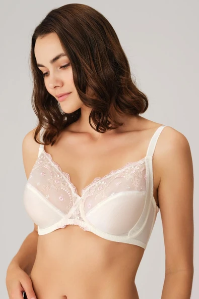 MAN3633 Kadın Balenli Desteksiz Dolgusuz Toparlayıcı Dantelli Küçültücü Sütyen (3633) ürün görseli