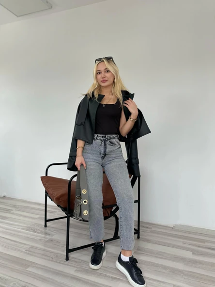 Kadın Taş Detaylı Jean - 3