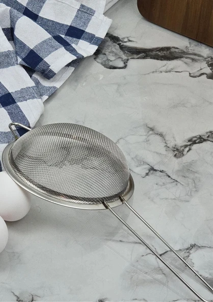 Paslanmaz Mutfak Süzgeç - Sebze Makarna Süzgeci - 14 CM - 2