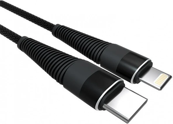 PDAteknoloji Apple iPhone Lightning 5A 100 W Örgülü Hızlı Şarj ve Data Kablosu 1 Metre Siyah SZC-01 - Resim 2