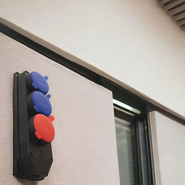 Grup Priz Çoğaltıcı Kapaklı 2 Monofaze 1 Trifaze Kablosuz Kauçuklu Sanayi Tipi Elektrik Prizi - 5
