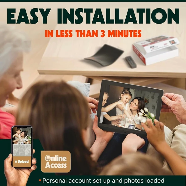 Pix-Star 15 Inc WiFi Dijital Resim Çerçevesi - Video ve Fotoğrafları Paylaşın - 2