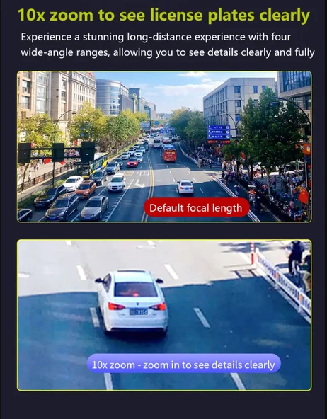 360 Derece 10x Zoom 3 Ekranlı HD Gece Görüş Kamerası Dış Mekan Ve İç Mekan Koruma Yüksek Çözünürlük - 7