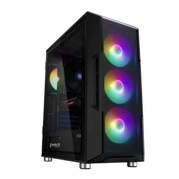 Zalman I3 NEO BLACK Mesh MegaMax 700W 80+ 4*12cm RGB Fan Mid-T Gaming Oyuncu Kasası