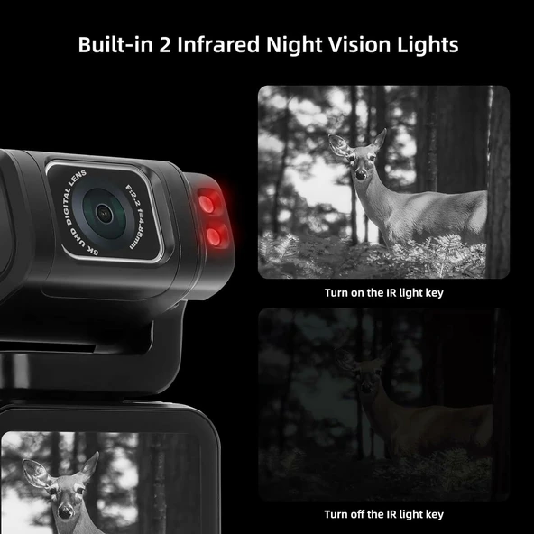 ORDRO Kamera 5K 56MP Video Kamera WiFi IR Gece Görüşlü Vlogging Kamera - 4
