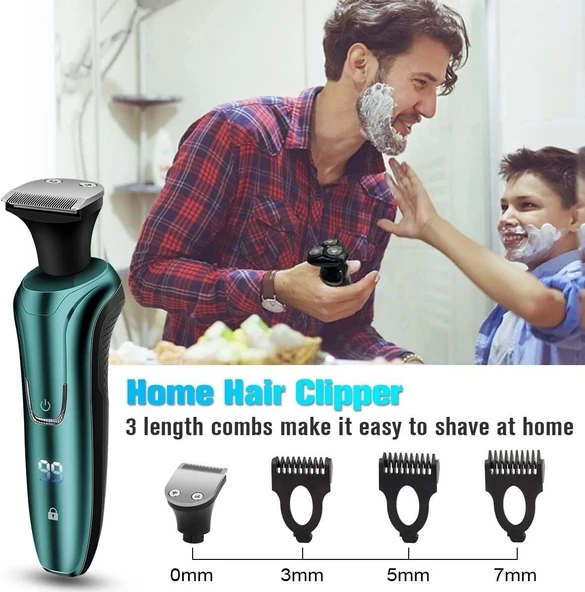 Handsomeface Elektrikli Tıraş Makinesi Döner Su Geçirmez - Açık Yeşil - Resim 4