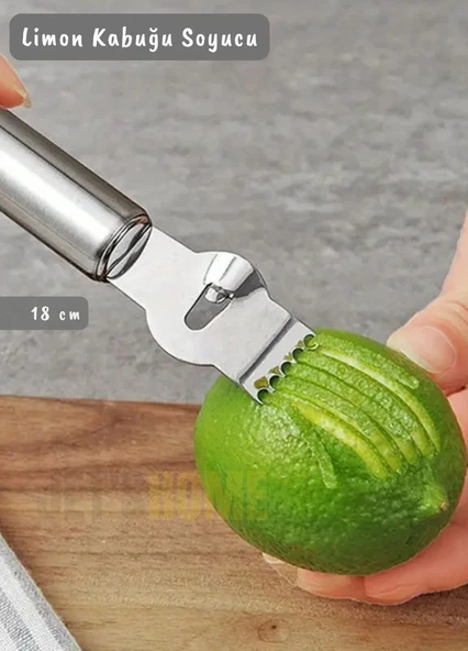 Limon Soyacağı Kivi Soyacağı Paslanmaz Çelik Asma Delikli Limon Kabuğu Soyacağı 18 cm - 2