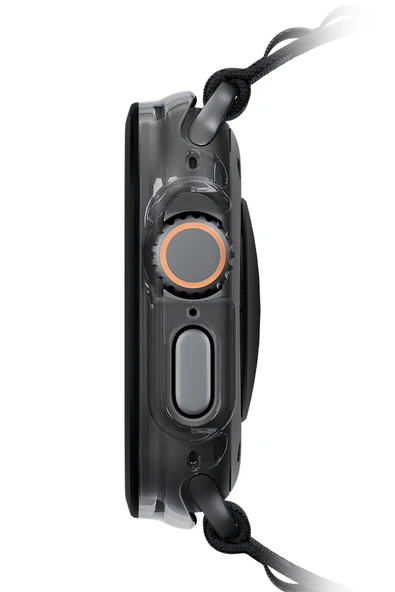 Apple Watch Ultra 49mm Kılıf Kasa Koruyucu Temperli Ekran Koruyucu 2 in 1 Camlı Kasa  BLACK - 3