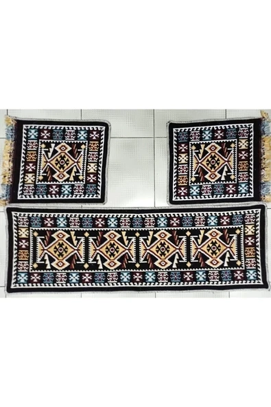 EFE Oto Koltuk Kilim Seti  Ön Ve Arka Koltuk Üstü 3 Parça Takımı Siyah Renk - 2
