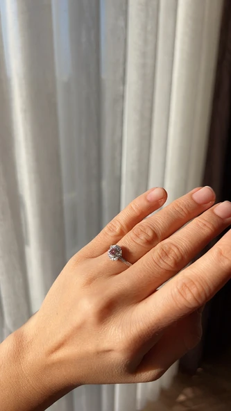 925 ayar gümüş Yakut taşlı yüzük - 2