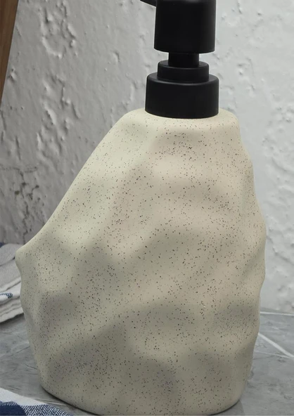 Taş Desenli Sıvı Sabunluk - Sünger Hazneli Mutfak Sabunluğu - 700 ML -  Çakıl Desen - 6