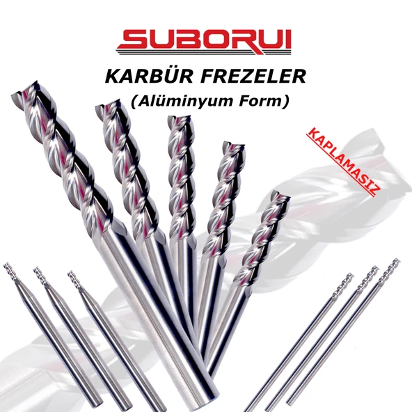 Ø8x30x75xØ8 Z:3 Kaplamasız Karbür Freze - 2