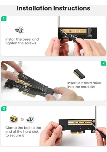 Ugreen Pcıe 3.0 X 4 Nvme M.2 Ssd Dönüştürücü Adaptör - Resim 5