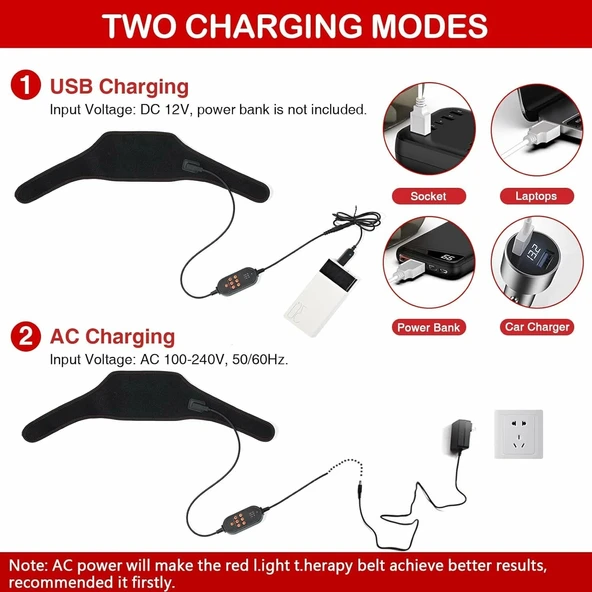 JOBYNA Boyun ve Vücut için Kırmızı Işık Terapisi, 850nm Kızılötesi Işık - 4