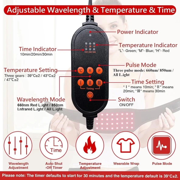 JOBYNA Boyun ve Vücut için Kırmızı Işık Terapisi, 850nm Kızılötesi Işık - 2