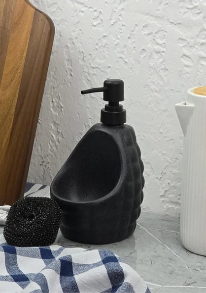 Taş Desenli Sıvı Sabunluk - Sünger Hazneli Mutfak Sabunluğu - 700 ML -  Baklava Desen - 8