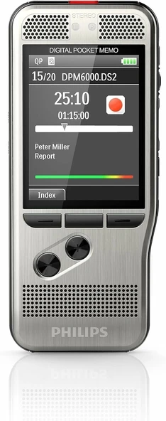 Philips DPM6000 Basma Düğmesiyle Çalıştırılabilen Dijital Not Defteri Ses Kaydedici
