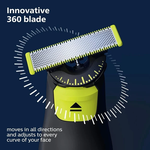 Philips Norelco OneBlade 360 Pro Hibrit Elektrikli Düzeltici, QP6531/70, Siyah - 3