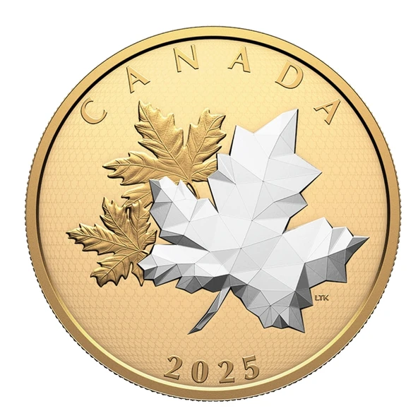 AgaKulche Maple Leaves in Motion 2025 Altın Kaplama Gümüş Sikke Coin