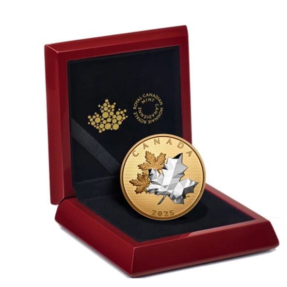 AgaKulche Maple Leaves in Motion 2025 Altın Kaplama Gümüş Sikke Coin - 4