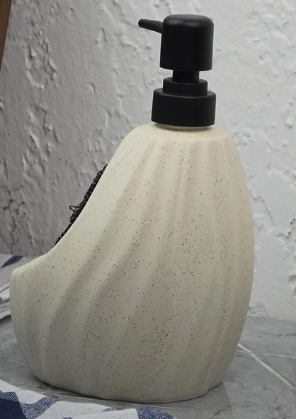 Taş Desenli Sıvı Sabunluk - Sünger Hazneli Mutfak Sabunluğu - 700 ML - Dalga Desen - 6