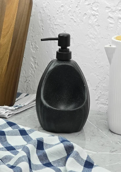 Taş Desenli Sıvı Sabunluk - Sünger Hazneli Mutfak Sabunluğu - 700 ML - Dalga Desen - 8