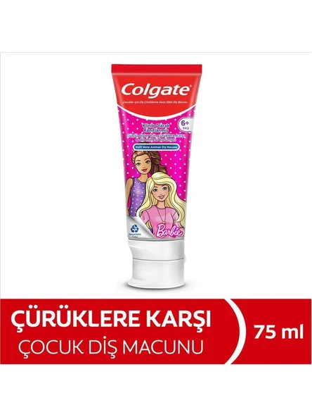 Colgate Barbie Meyve Aromalı 6+ Yaş Florürsüz Çocuk Diş Macunu 75 ml