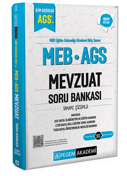 Pegem 2025 MEB-AGS Mevzuat Soru Bankası Çözümlü Pegem Akademi Yayınları - 3