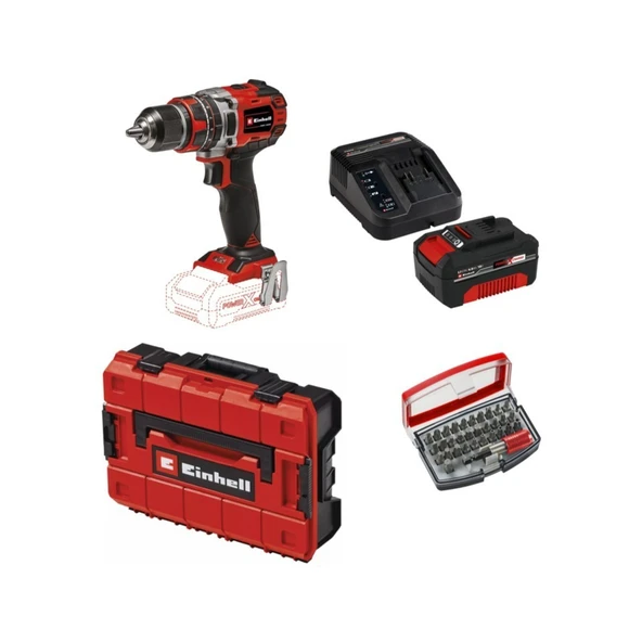 Einhell Tp-Cd 18/50 Li-I Bl Solo Akülü Vidalama Seti + 1 x 4 Ah Starter Kit (Bits Uç ve Çanta Dahil)