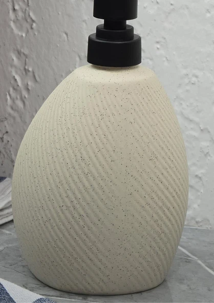 Taş Desenli Sıvı Sabunluk - Sünger Hazneli Mutfak Sabunluğu - 700 ML -  Çizgi Desen - 7