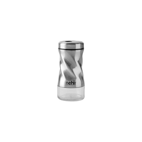 NEHİR BURGULU STANDLI 2 PARÇA BAHARATLIK SETİ PASLANMAZ ÇELİK 105ML - 6